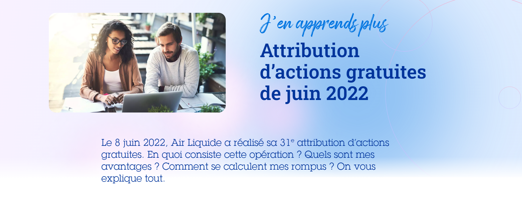 Exemple d’une attribution d’actions gratuites (sous forme de dividendes exceptionnels) en juin 2022 avec l’action Air Liquide