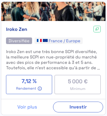SCPI Iroko Zen de Louve Invest (ticket minimum de 5000 €)